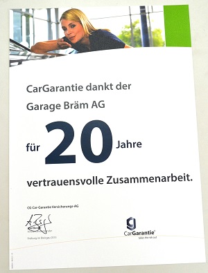 Seit über 20 Jahren ist die CG-Garantie unser Partner für die Garantie an unseren Occassionsfahrzeugen.